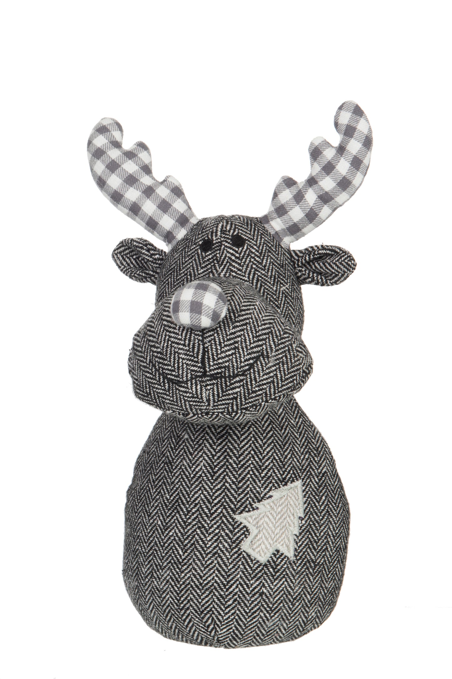 DOORSTOP REINDEER TEXTILE GREY