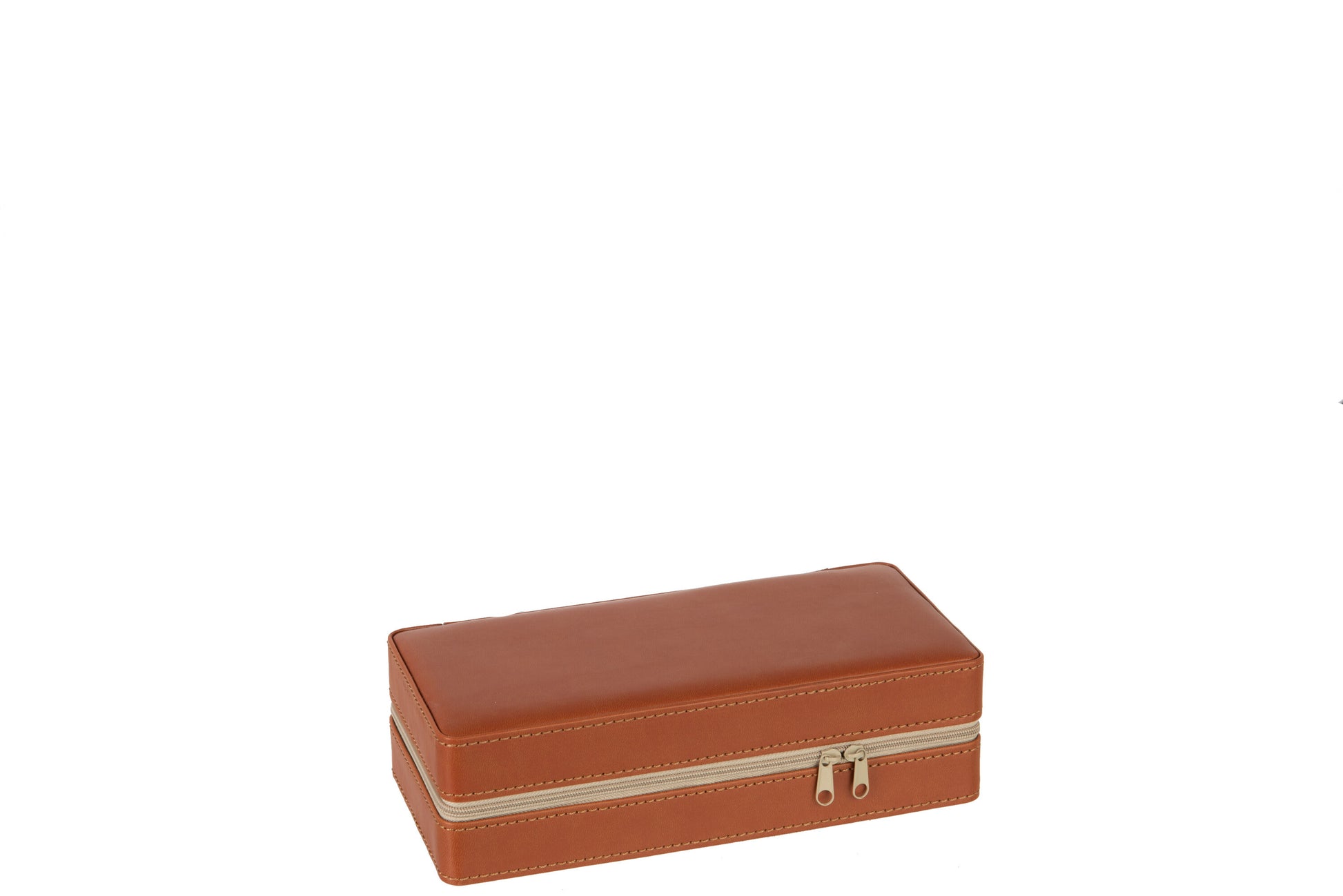 CIGAR BOX PU COGNAC