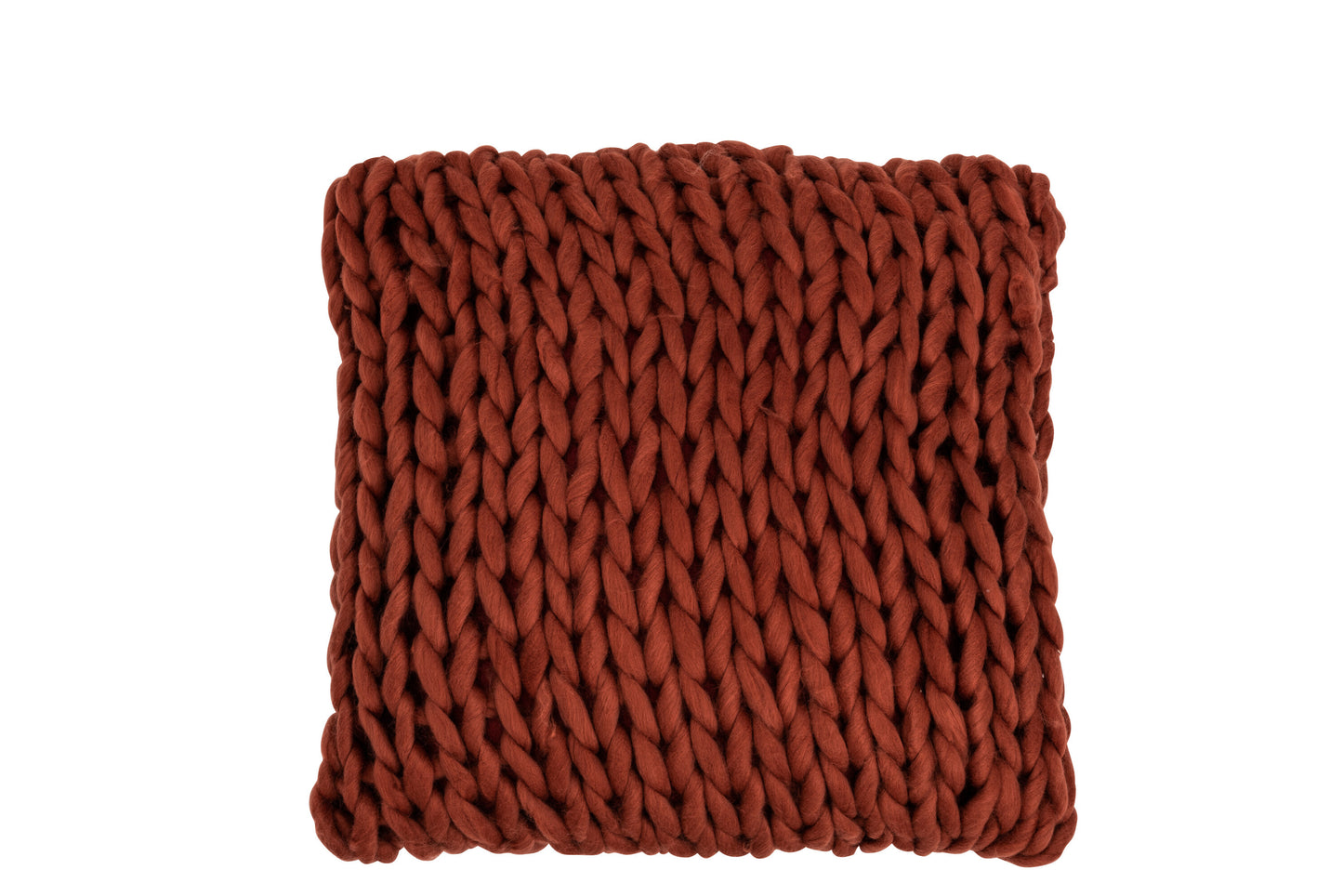 CUSHION KNITTED SQUARE ACRYLIC RED