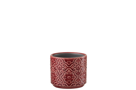 FLOWERPOT ORIENTAL CERAMIC RED EXTRA SMALL