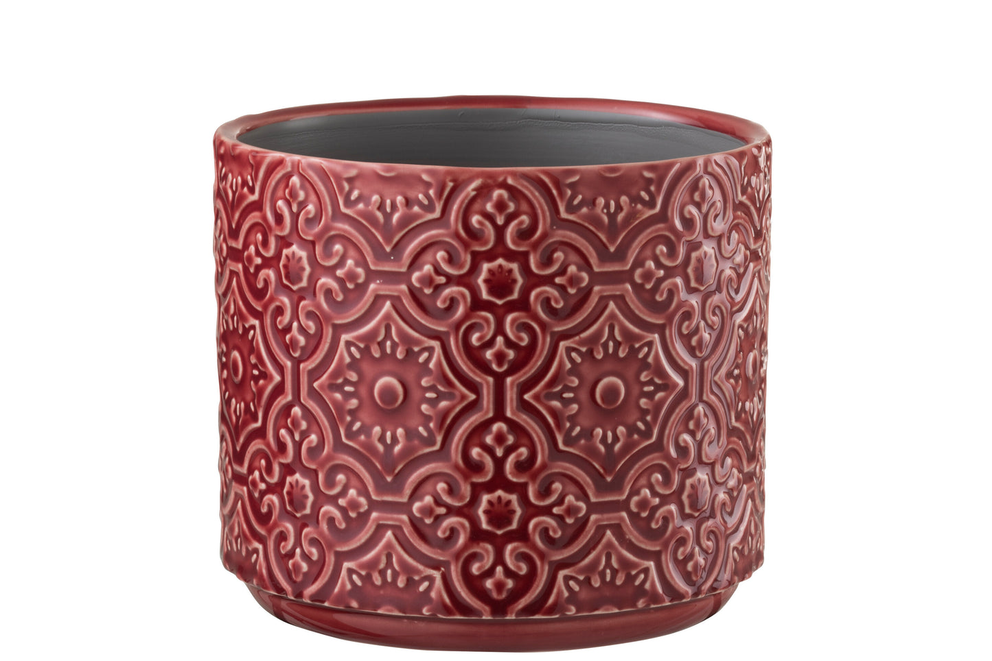 FLOWERPOT ORIENTAL CERAMIC RED LARGE