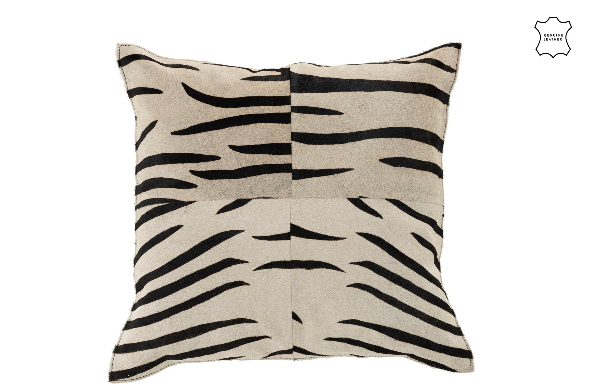 CUSHION ZEBRA SQUARE LEATHER BLACK/WHITE