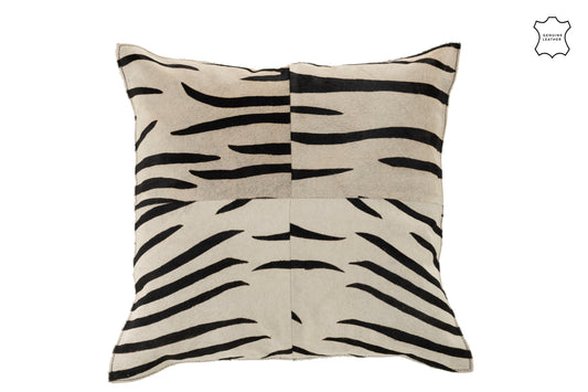 CUSHION ZEBRA SQUARE LEATHER BLACK/WHITE