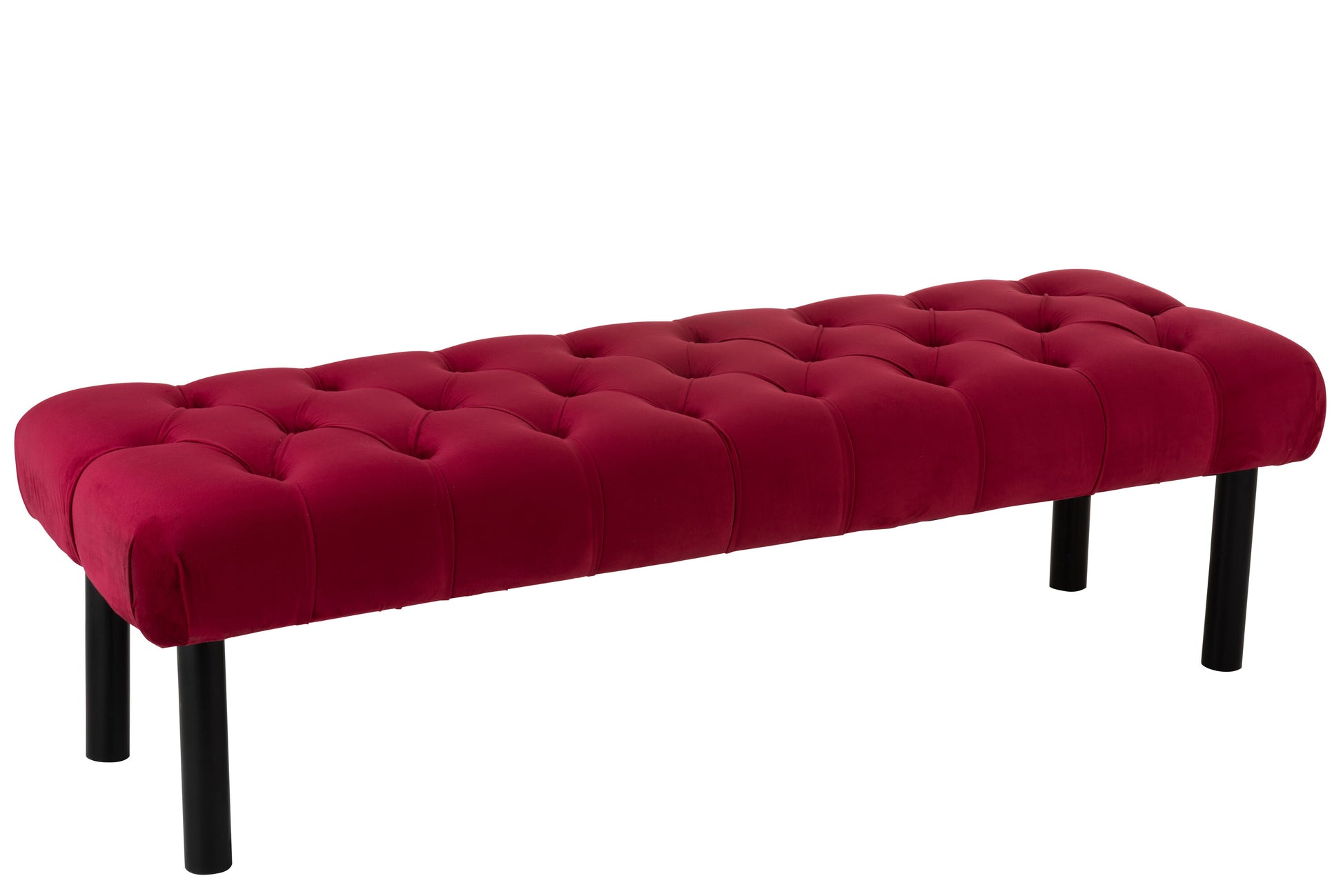 FOOTREST LONG VELVET RED/BLACK