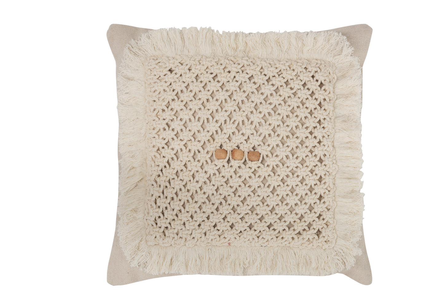 CUSHION CROCHETED COTTON CREAM