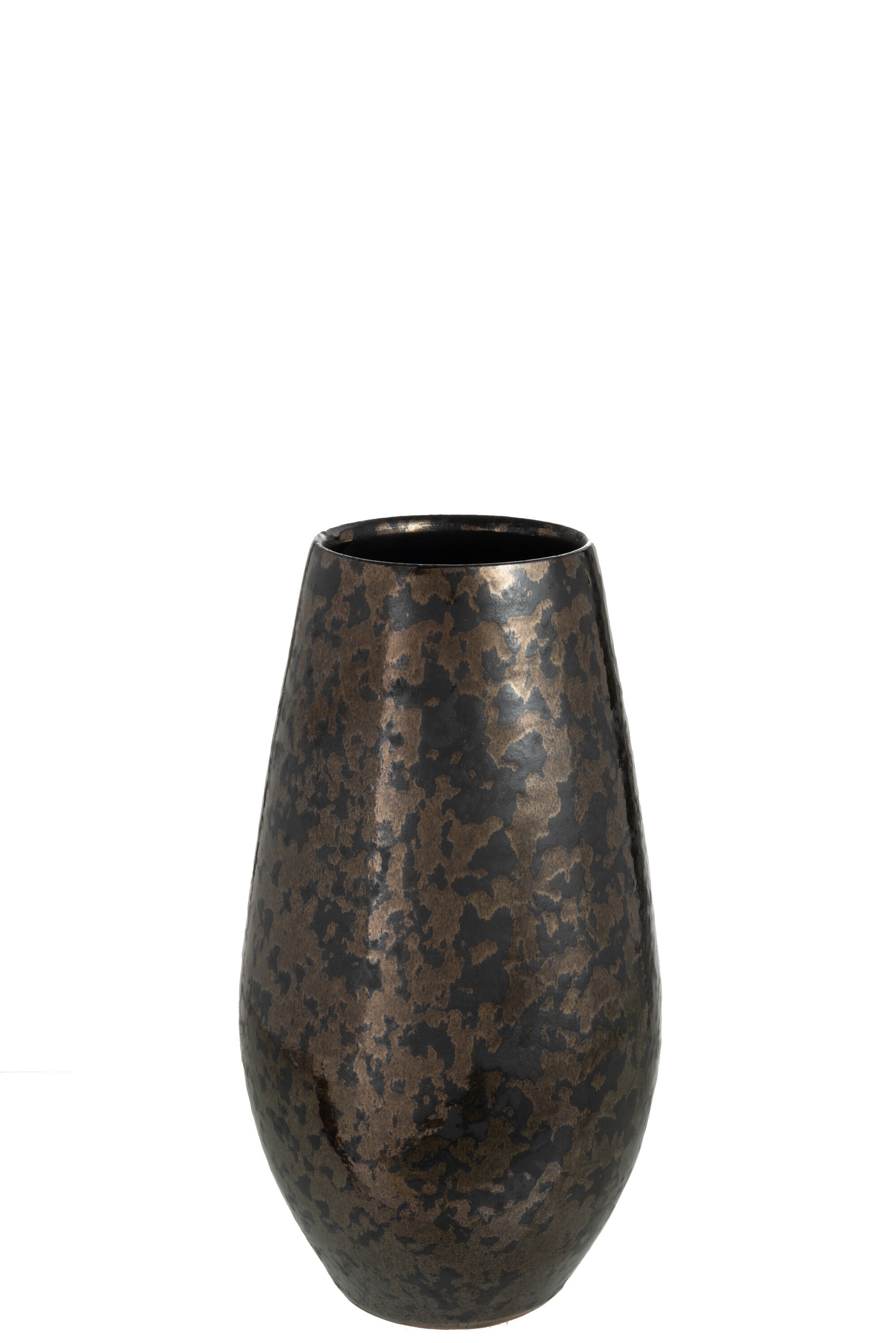 VASE ANTIQUE SMOKEY CERAMIC BLACK SMALL